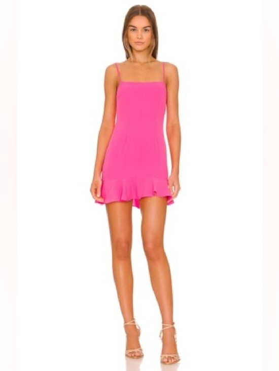 Lovers + Friends Dresses & Skirts - Lovers + Friends Teddy Mini Dress XS hot pink ruffle sleeveless sexy flirty date